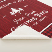 バッファロープレイド素朴クリスマスツリーファーム シェルパブランケット (3/4)