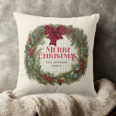 バッファロープレイド素朴ファームハウスクリスマスリース クッション