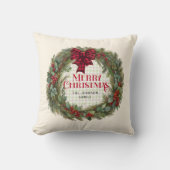 バッファロープレイド素朴ファームハウスクリスマスリース クッション (正面)