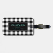 バッファロープレイド荷物タグ(黒と白) ラゲッジタグ (裏面横)