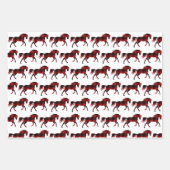 バッファロープレイド赤いクリスマス動物ランバージャック ラッピングペーパーシート (正面)