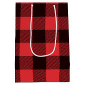 バッファロープレイド赤と黒 ミディアムペーパーバッグ (裏面)