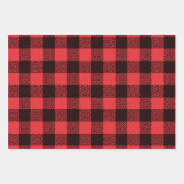 バッファロープレイド赤と黒 ラッピングペーパーシート