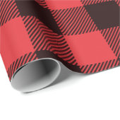 バッファロープレイド赤と黒 ラッピングペーパー (ロールコーナー)