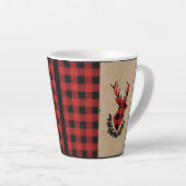 バッファロープレイド赤素朴い牡鹿 カフェラテマグ (右アングル)