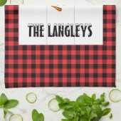 バッファロープレイド雪だるまクリスマスキッチンタオル キッチンタオル (折り畳み)