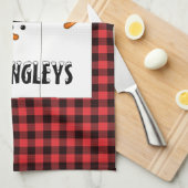 バッファロープレイド雪だるまクリスマスキッチンタオル キッチンタオル (四つ折り)