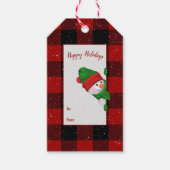 バッファロープレイド雪だるま ギフトタグ (正面)