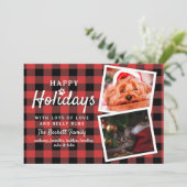 バッファロープレイド2フォトコラージペットクリスマス シーズンカード (スタンド正面)