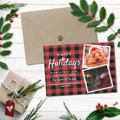 バッファロープレイド2フォトコラージペットクリスマス シーズンカード