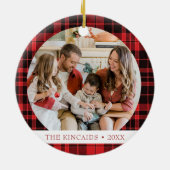 バッファロープレイド2枚の写真クリスマスオーナメント セラミックオーナメント (裏面)