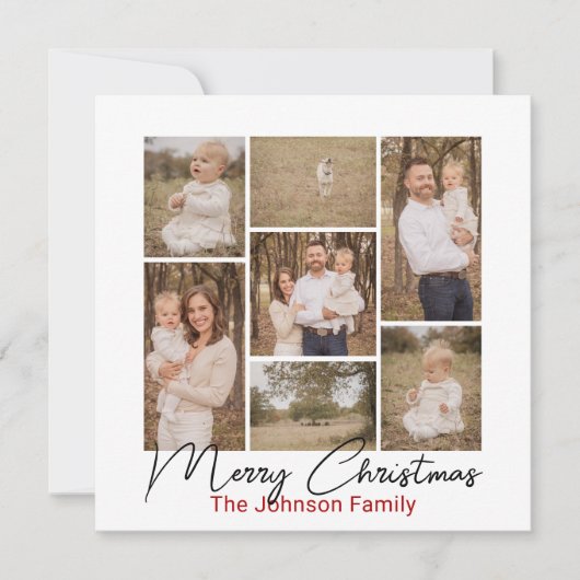 バッファロープレイド7写真クリスマスカード シーズンカード (正面)