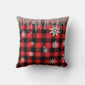 バッファロープレイド&スノーフレーク クッション (裏面)