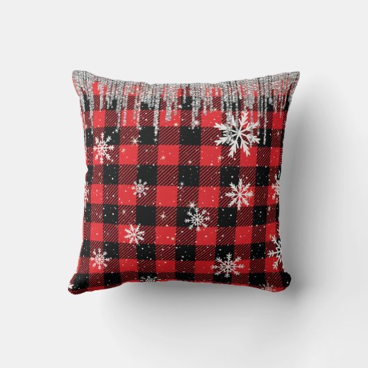 バッファロープレイド&スノーフレーク クッション (裏面)