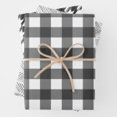 バッファロープレイド、白黒パターンラッピング紙 ラッピングペーパーシート (インサイチュ)