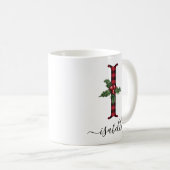 バッファロープレイドIモノグラムクリスマスコーヒーマグ コーヒーマグカップ (正面右)