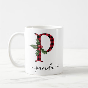 バッファロープレイドPモノグラムクリスマスコーヒーマグ コーヒーマグカップ
