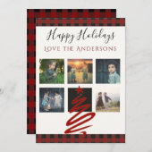 バッファロープレイドPHOTOコラージカードインスタグラムホリデー シーズンカード (正面/裏面)