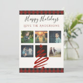 バッファロープレイドPHOTOコラージカードインスタグラムホリデー シーズンカード (スタンド正面)