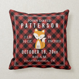 バッファロープレイ素朴ドキツネベビー誕生統計子供部屋 クッション