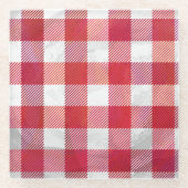 バッファロープレイ赤と白ド ガラスコースター (正面)