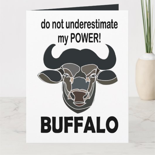 バッファローヘッドバイソン動物バッファロー カード (正面)