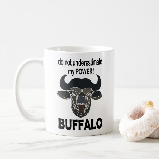 バッファローヘッドバイソン動物バッファロー コーヒーマグカップ (ドーナツ)