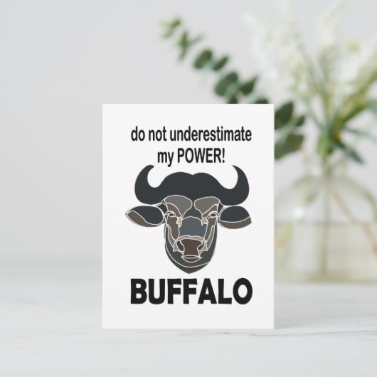 バッファローヘッドバイソン動物バッファロー ポストカード (スタンド正面)