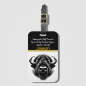 バッファローヘッド:強度と美しい ラゲッジタグ (正面縦)