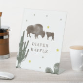バッファローベビーシャワーサボツおむつラッフル 台座サイン (インサイチュ)