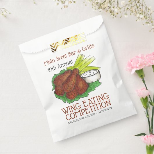 バッファローホットチキンウィングウィング食べ物の競争 フェイバーバッグ (封をした状態)
