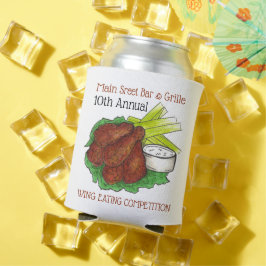 バッファローホットチキンウィングウィング食べ物の競争 缶クーラー