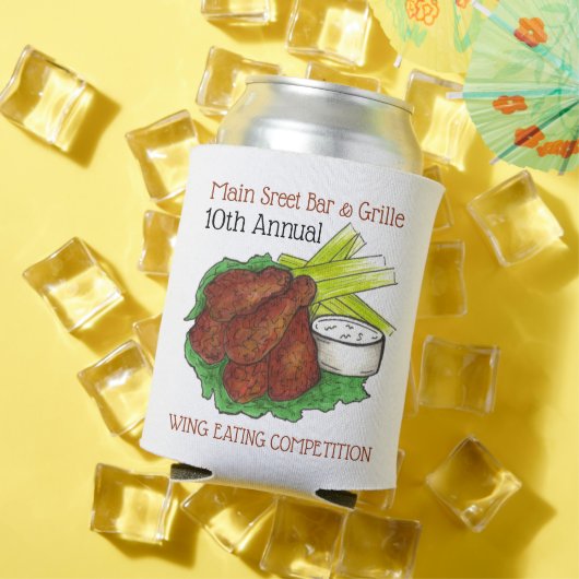 バッファローホットチキンウィングウィング食べ物の競争 缶クーラー (インサイチュ 夏)