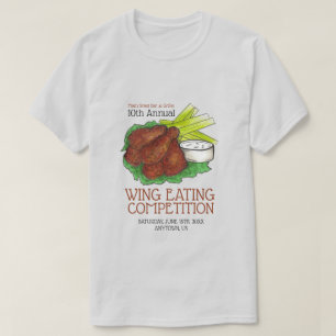 バッファローホットチキンウィングウィング食べ物の競争 Tシャツ