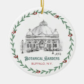 バッファローボタニカルガーデンズハンド図解入りの、写真付きの- セラミックオーナメント (正面)