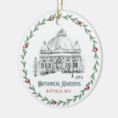 バッファローボタニカルガーデンズハンド図解入りの、写真付きの- セラミックオーナメント (左)