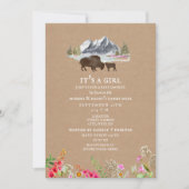 バッファローマウンテン山草の赤ちゃんシャワーカードストック 招待状 (正面)