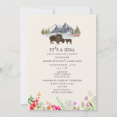 バッファローマママウンテン野草赤ちゃんシャワー 招待状 (正面)