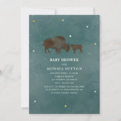 バッファローママ水の色スターニュートラルベビーシャワー 招待状 (正面)