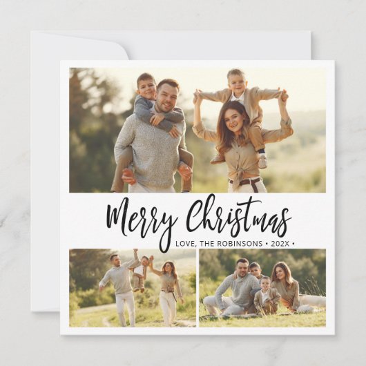 バッファローミニマルプレイド3数々の写真クリスマス シーズンカード (正面)