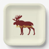 バッファロームースプレイドスキーロッジホリデーパーティ ペーパープレート (正面)