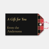 バッファローモダンチェックパターンカスタムカラーSVG ギフトタグ (正面(横))