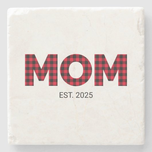バッファローモダンプライド母が日付の写真を確立 ストーンコースター (正面)