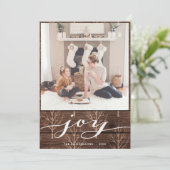 バッファローモダンプレイドエレガントスクリプトJOYシンプル シーズンカード (スタンド正面)