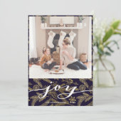 バッファローモダンプレイドエレガントスクリプトJOYシンプル シーズンカード (スタンド正面)