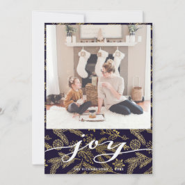 バッファローモダンプレイドエレガントスクリプトJOYシンプル シーズンカード