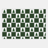 バッファローモダンプレイドクリスマスツリーパターン ラッピングペーパーシート (正面2)