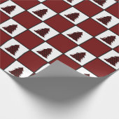 バッファローモダンプレイドクリスマスツリーパターン ラッピングペーパー (角)