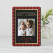バッファローモダンプレイド写真クリスマスカード シーズンカード (スタンド正面)