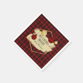 バッファローモダンプレイド金ゴールド任意のイベントクリスマスパーティー スタンダードカクテルナプキン (角)